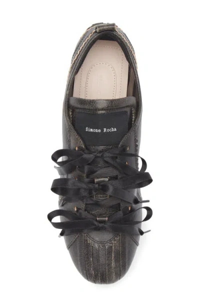 Simone Rocha Ballerina Grip Leather Sneakers In Brown