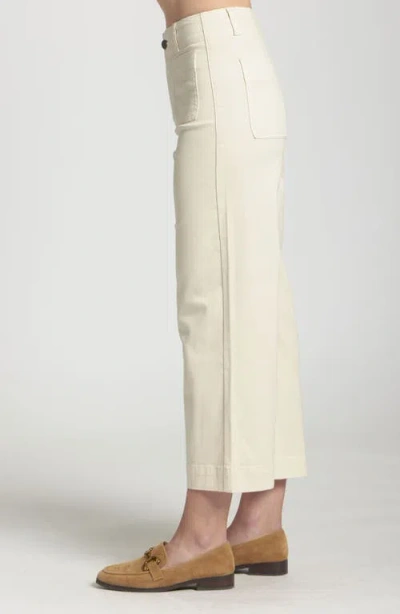 Apny Wide Leg Ankle Jeans In Neutral