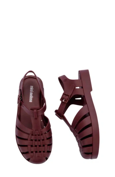 Mini Melissa Possession Kids Sandal In Burgundy