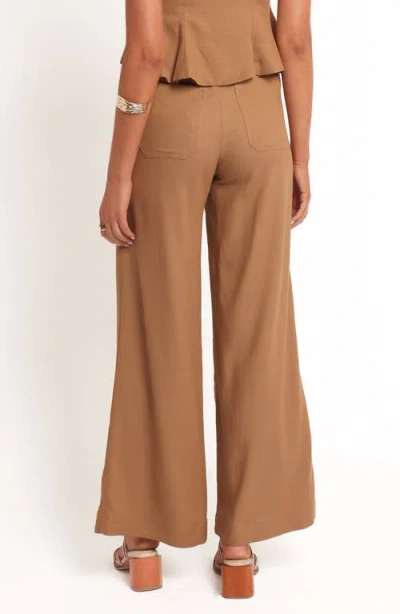 Petal And Pup Petal & Pup Zuva Tie Waist Cotton & Linen Pants In Brown