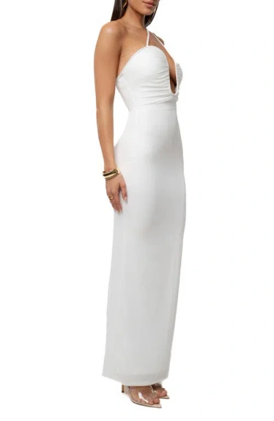 Jluxlabel Eclipse Plunge Maxi Dress In White