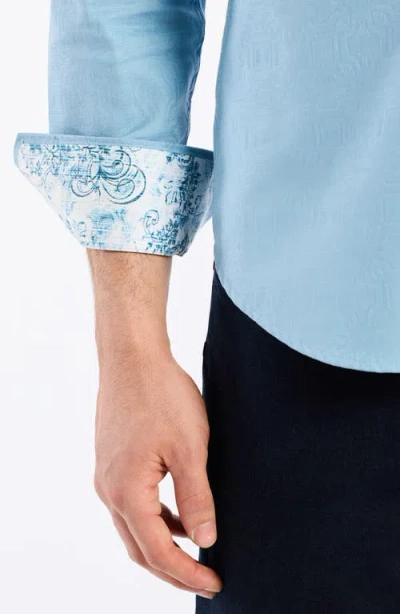 Robert Graham Odyssey Classic Fit Long Sleeve Stretch Cotton Button-up Shirt In Blue