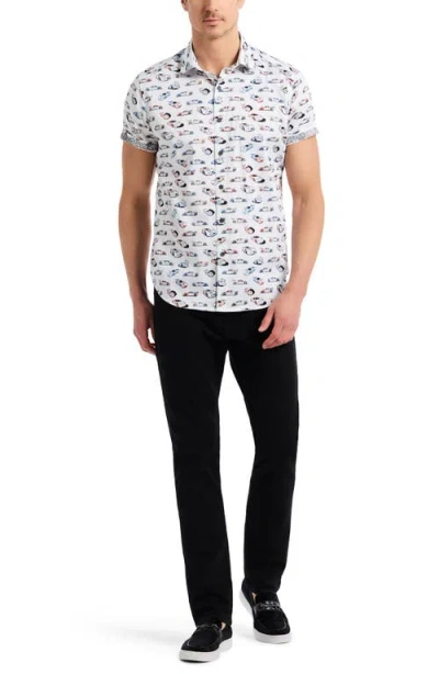 Robert Graham Neon Wheels Short Sleeve Cotton Button-up Shirt In Multi