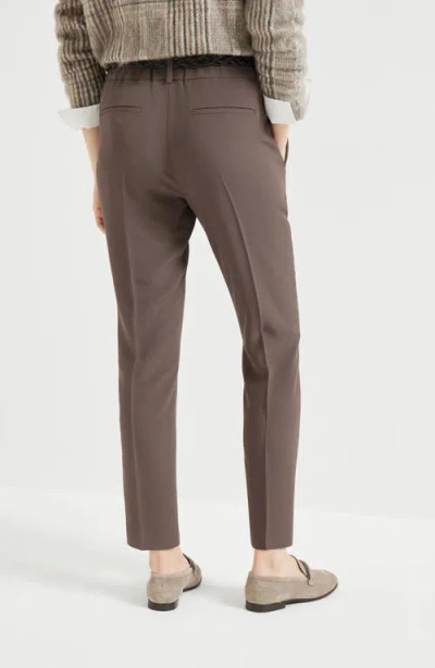 Brunello Cucinelli Baggy Pull-on Pants In Cotton Cover Up In Brown