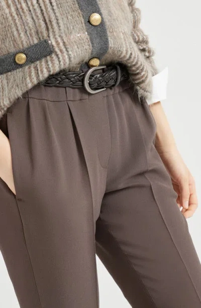 Brunello Cucinelli Baggy Pull-on Pants In Cotton Cover Up In Brown