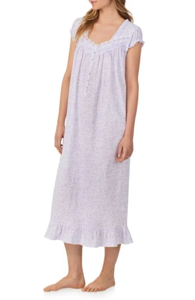 Eileen West Cap Sleeve Cotton Jersey Nightgown In White