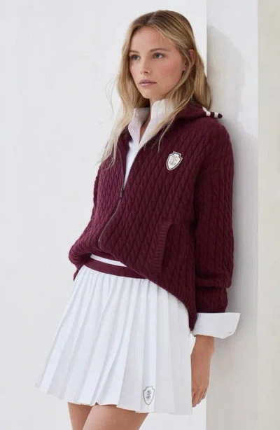 Brunello Cucinelli Red Cardigan With Bicolor Collar And Logo Patch On The Front In Red