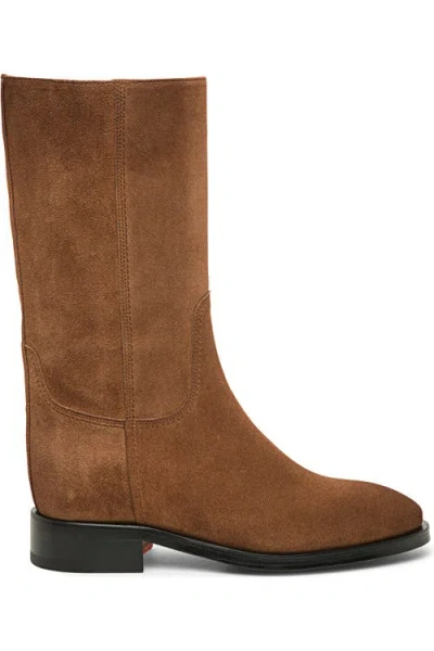 Santoni Suede Boot In Brown