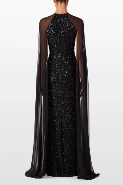 Jenny Packham Elite Maxi Dress In Black