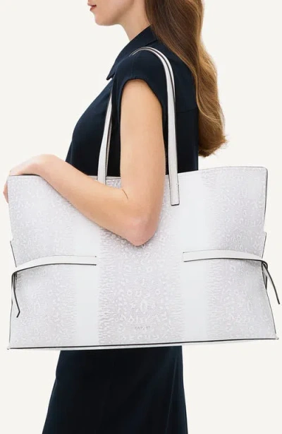 Radley Fleet Street | Faux Lizard Large Open Top Shoulder Bag In White