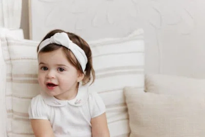 Ely's & Co. Organic Cotton Embroidered Collar Collection In White