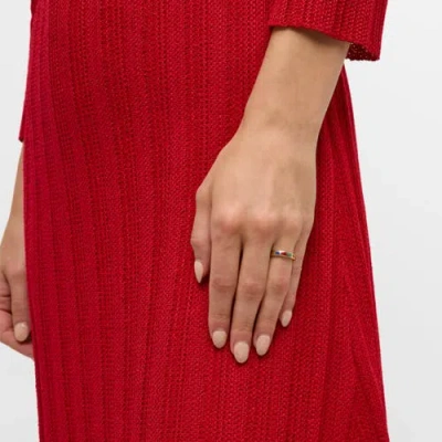 Jan Leslie Dash Ring Set In Sterling With 18kt Gold Overlay In Green