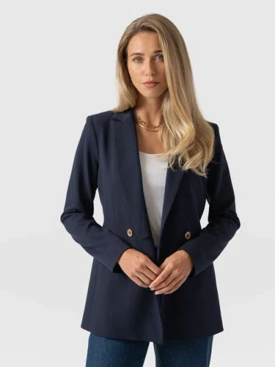 Saint And Sofia Saint + Sofia Cambridge Blazer In Blue