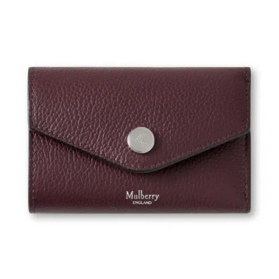 Mulberry Folded Multi-card Leather Wallet In Burgundy