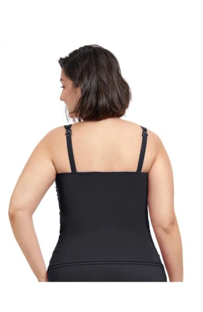 Profile By Gottex Tutti Frutti Plus Size Sweetheart Underwire Tankini Top In Black
