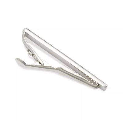 Link Up Dotted Frame Mother Of Pearl Strip Short Tie Bar In Metallic
