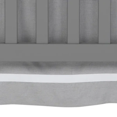 Lambs & Ivy Signature Linen With White Trim 4-sided Crib Skirt In Gray