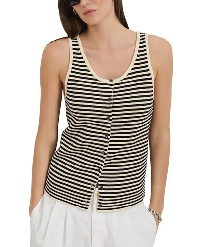 Alex Mill Louisa Striped Vest In Cotton Cashmere In Gray
