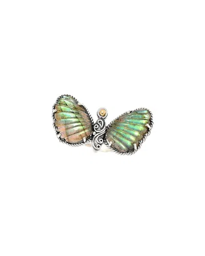 Samuel B. Silver & 18k 9.54 Ct. Tw. Labradorite Ring In Metallic