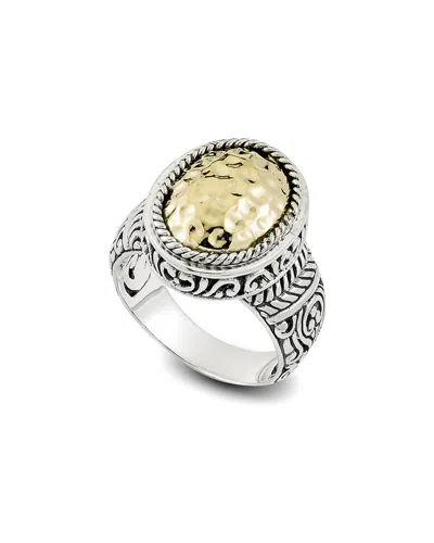 Samuel B. Hammered Oval Ring In Metallic