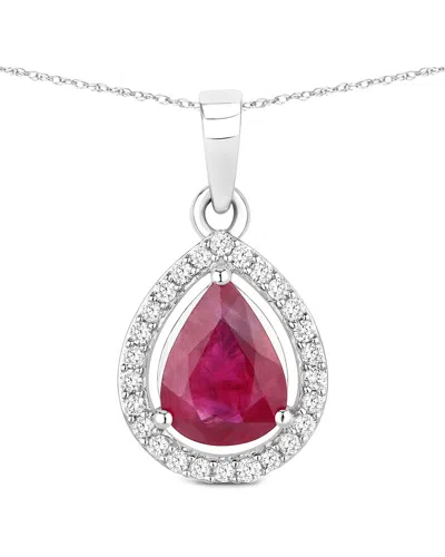 Diana M. 14k 1.61 Ct. Tw. Diamond & Ruby Pendant In Metallic