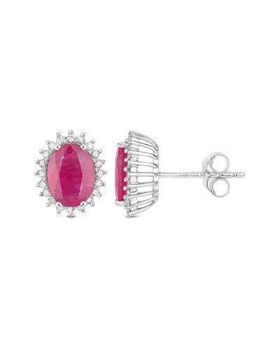 Diana M. 14k 3.14 Ct. Tw. Diamond & Ruby Earrings In Metallic