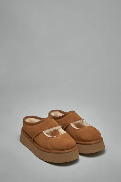 Ugg 44mm Bea Shearling & Suede Mules In Brown