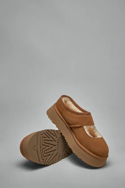 Ugg 44mm Bea Shearling & Suede Mules In Brown