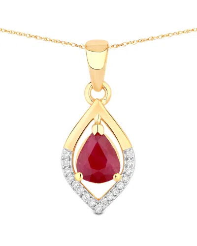 Diana M. 14k 0.69 Ct. Tw. Diamond & Ruby Pendant In Gold