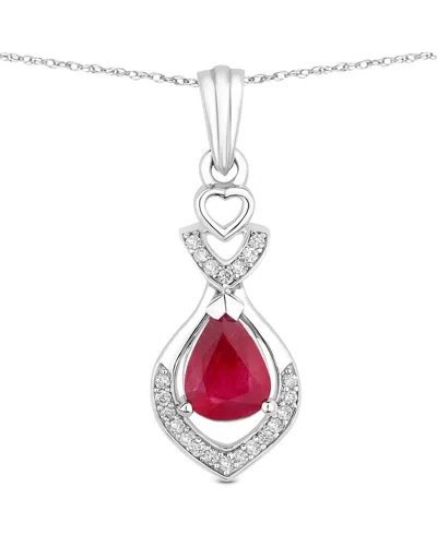 Diana M. 14k 0.86 Ct. Tw. Diamond & Ruby Pendant In Metallic