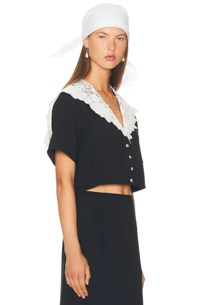 Helsa The Sailor Shirt With Lace Collar In Black