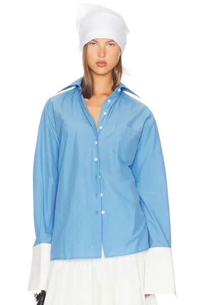 Helsa Classic Oversized Shirt In Blue