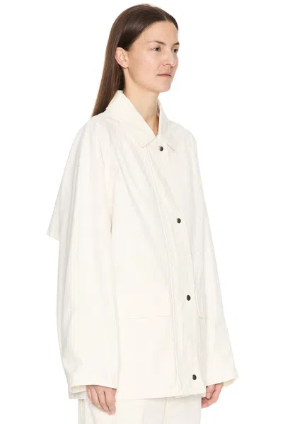 The Row Elodianna Long-sleeve Cotton Utility Jacket In White