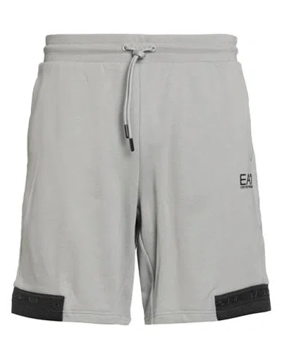 Ea7 Man Shorts & Bermuda Shorts Light Grey Size Xxl Cotton, Polyester, Elastane, Polyamide In Gray