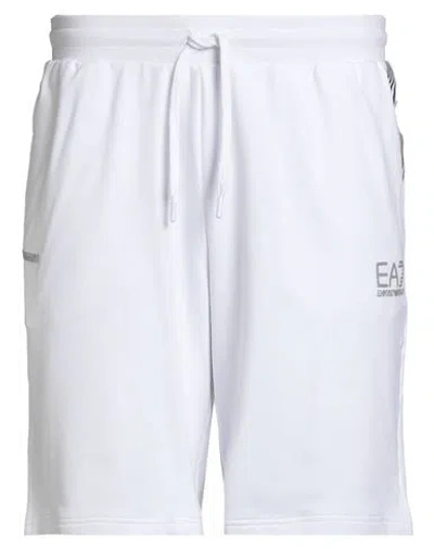 Ea7 Man Shorts & Bermuda Shorts White Size 3xl Cotton, Polyester, Elastane In White