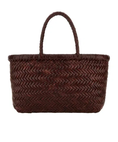 Dragon Diffusion Gora Mini Woven Leather Tote In Brown