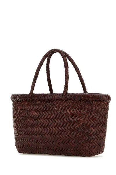 Dragon Diffusion Gora Mini Woven Leather Tote In Brown