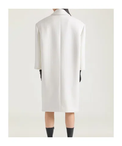 Givenchy Lapel Double-breasted Wool Coat Wide In White