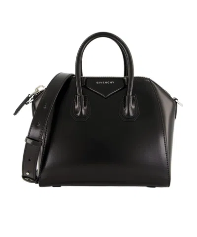 Givenchy Black Antigona Mini Leather Bag In Animal Print