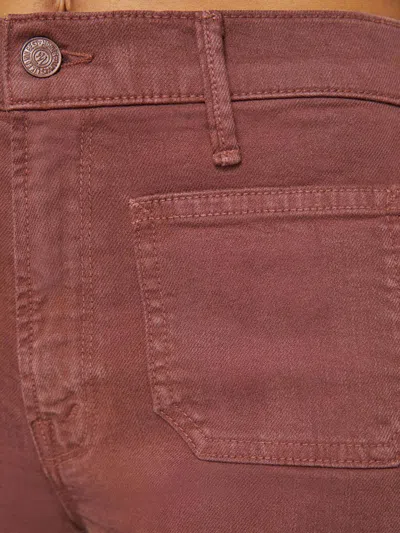 Mother Womens Cats And Dogs The Patch Pocket Undercover Sneak Wide-leg Stretch-denim Jeans In Red