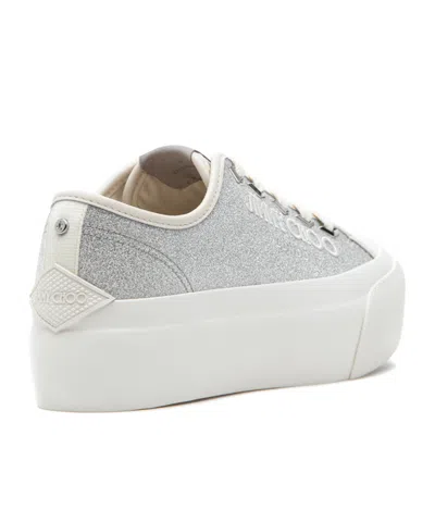 Jimmy Choo Palma Maxi Glittered Low-top Sneakers In White