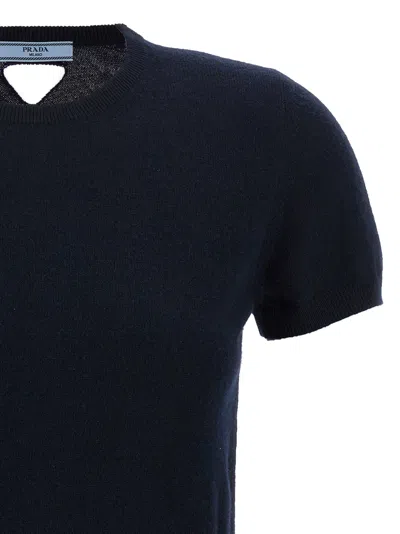 Prada Cut-out Logo Sweater In Animal Print