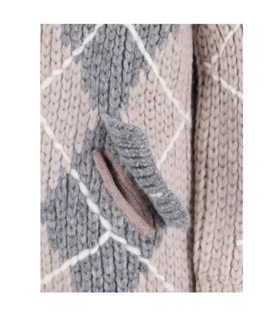 Ermanno Scervino Argyle-pattern Pocket Cardigan In Gray