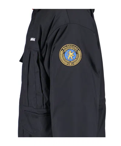 Balenciaga Logo Reversible Down Jacket In Black