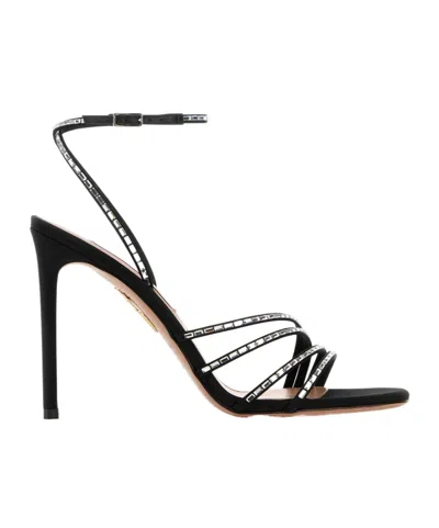 Aquazzura Sandali Mistica In Tessuto Decorato  Donna In Black