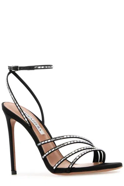 Aquazzura Sandali Mistica In Tessuto Decorato  Donna In Black
