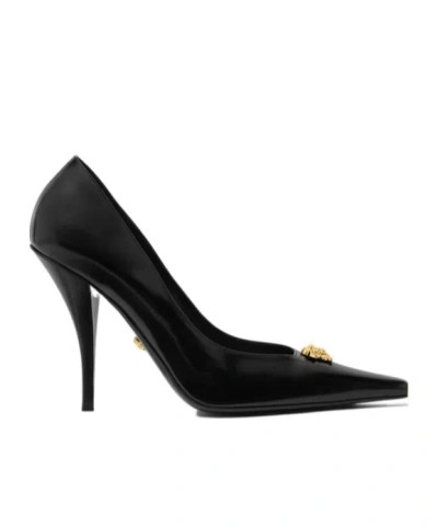 Versace 110mm La Medusa Leather Pumps With Heels In Black