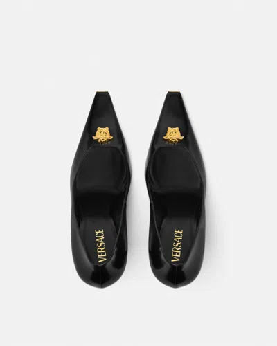 Versace 110mm La Medusa Leather Pumps With Heels In Black
