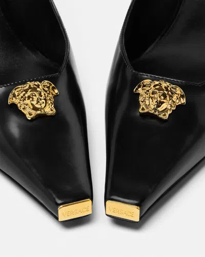 Versace 110mm La Medusa Leather Pumps With Heels In Black