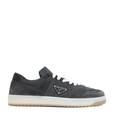 Prada Sneakers Downtown In Re-nylon And Gray Suede In Gray